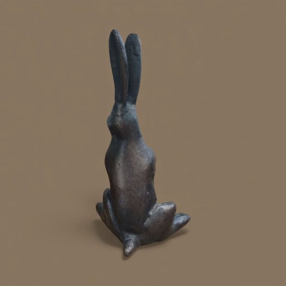 Cast Iron Antique Early 1900’s Cast Iron Bunny Rabbit Napkin Ring Holder - Picture 3 of 8